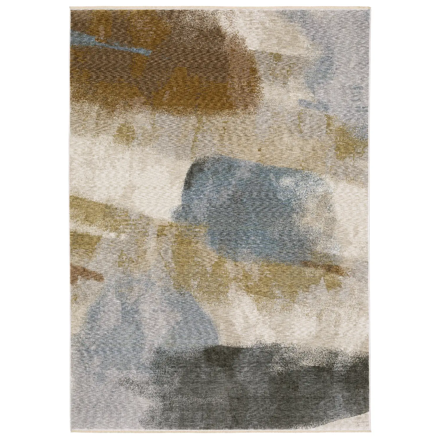 Hayden 5 x 8 Modern Beige and Rust Area Rug-1