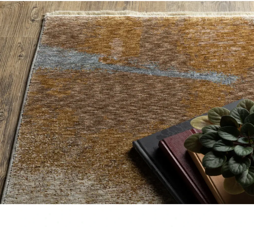 Hayden 5 x 8 Modern Beige and Rust Area Rug-2