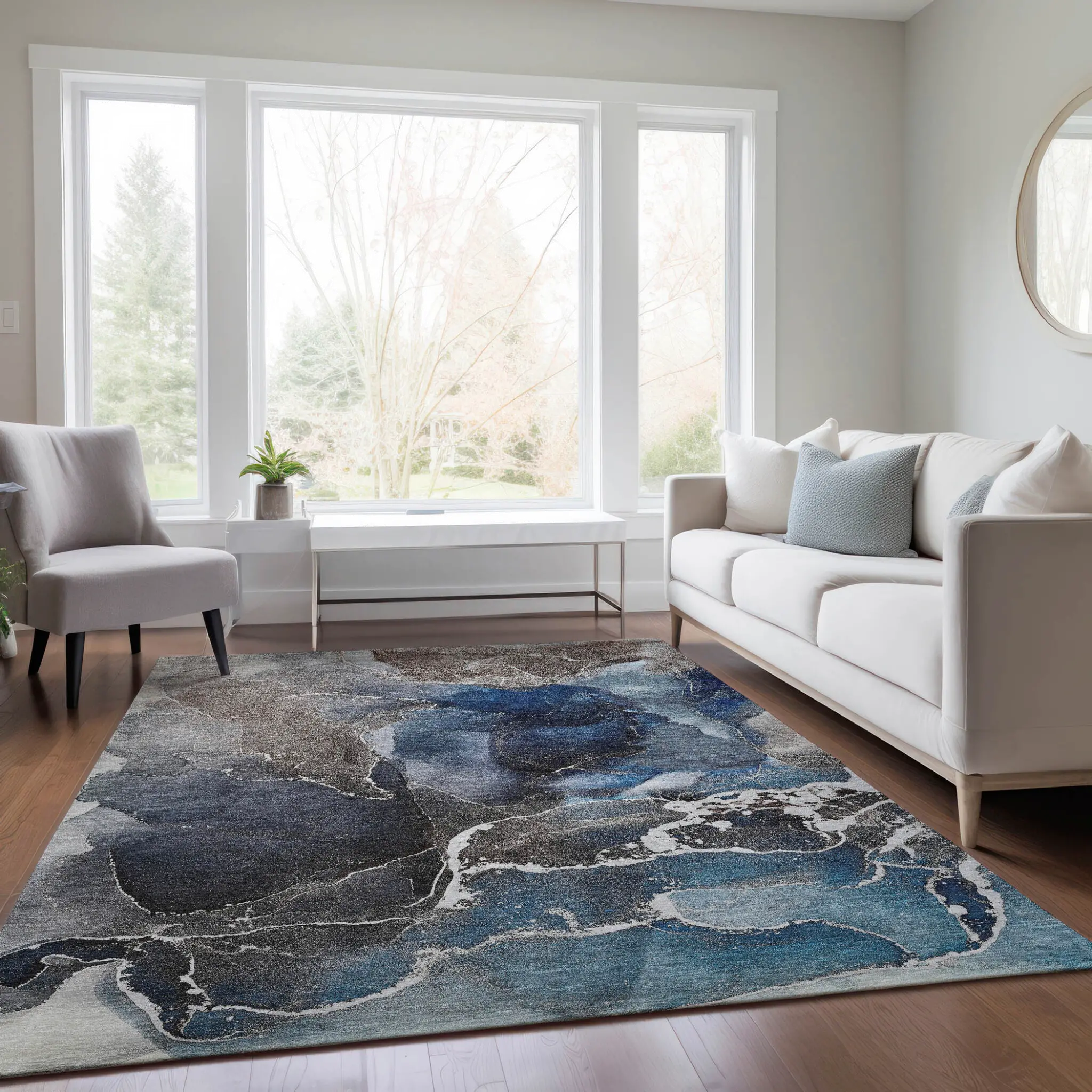 OY3BU5X8/ODYSSEY/OY3-BLUE/5X7 Odyssey 5 x 8 Blue Luxury Area Rug-2