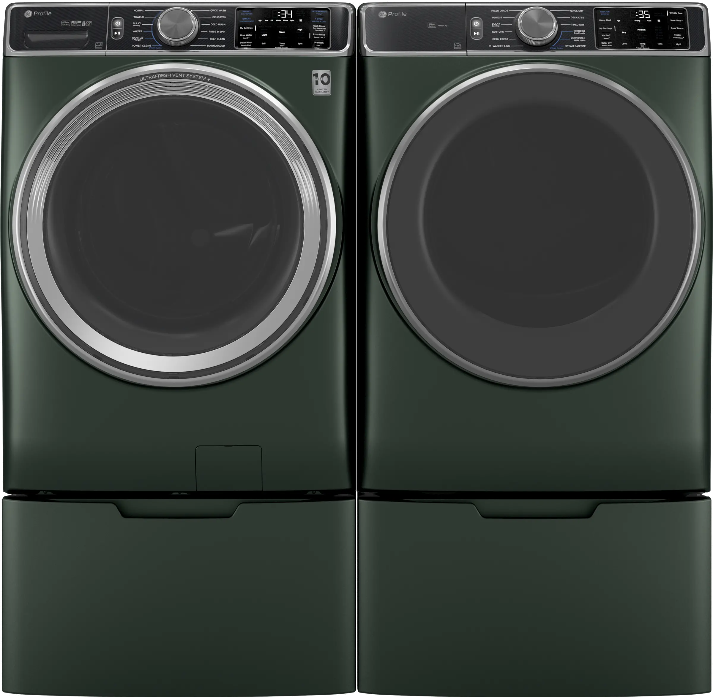 GFP1528PWGN GE Jade Green Storage Laundry Pedestal-2