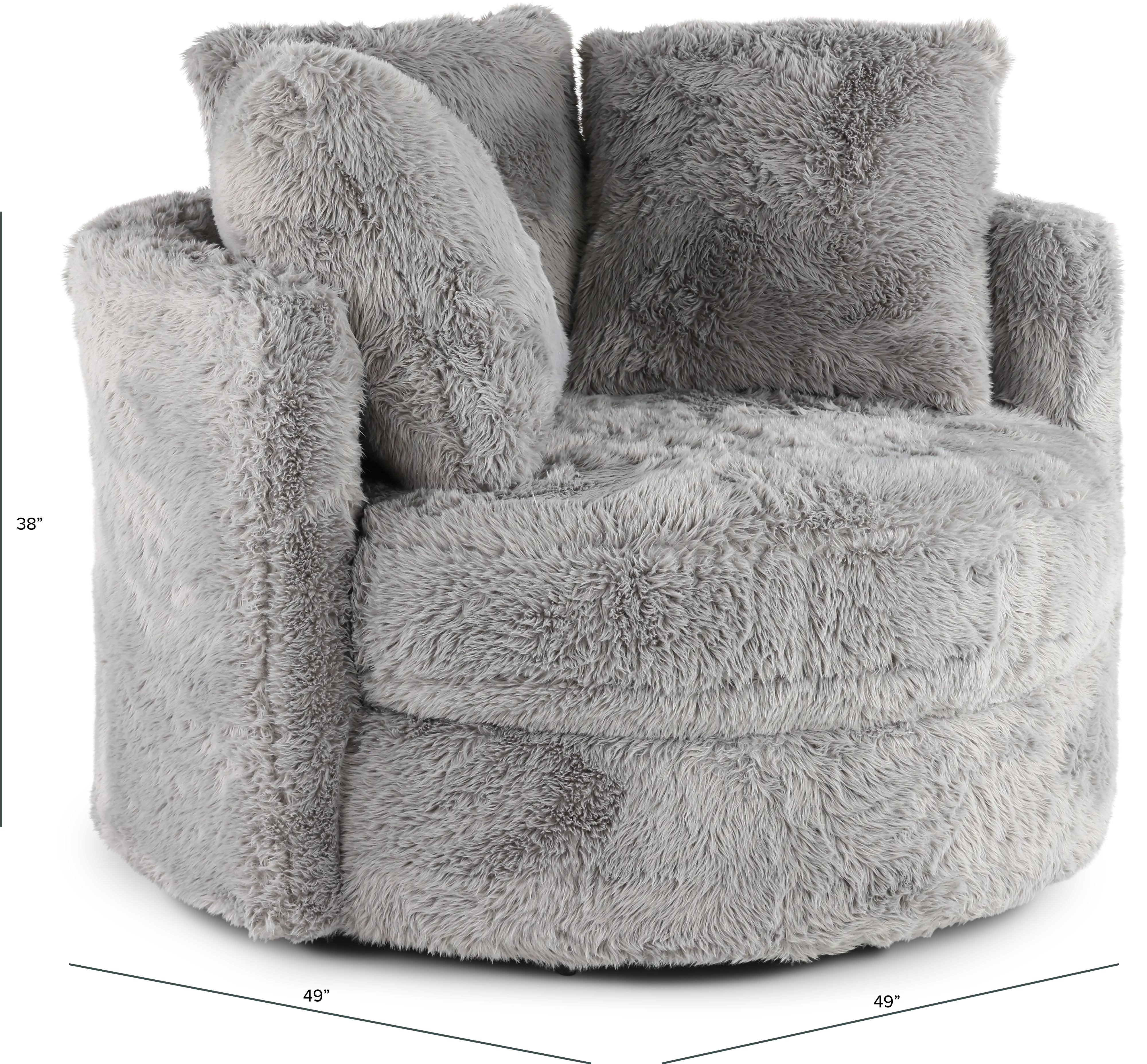 Rebecca Dove Fur Swivel Chair-3