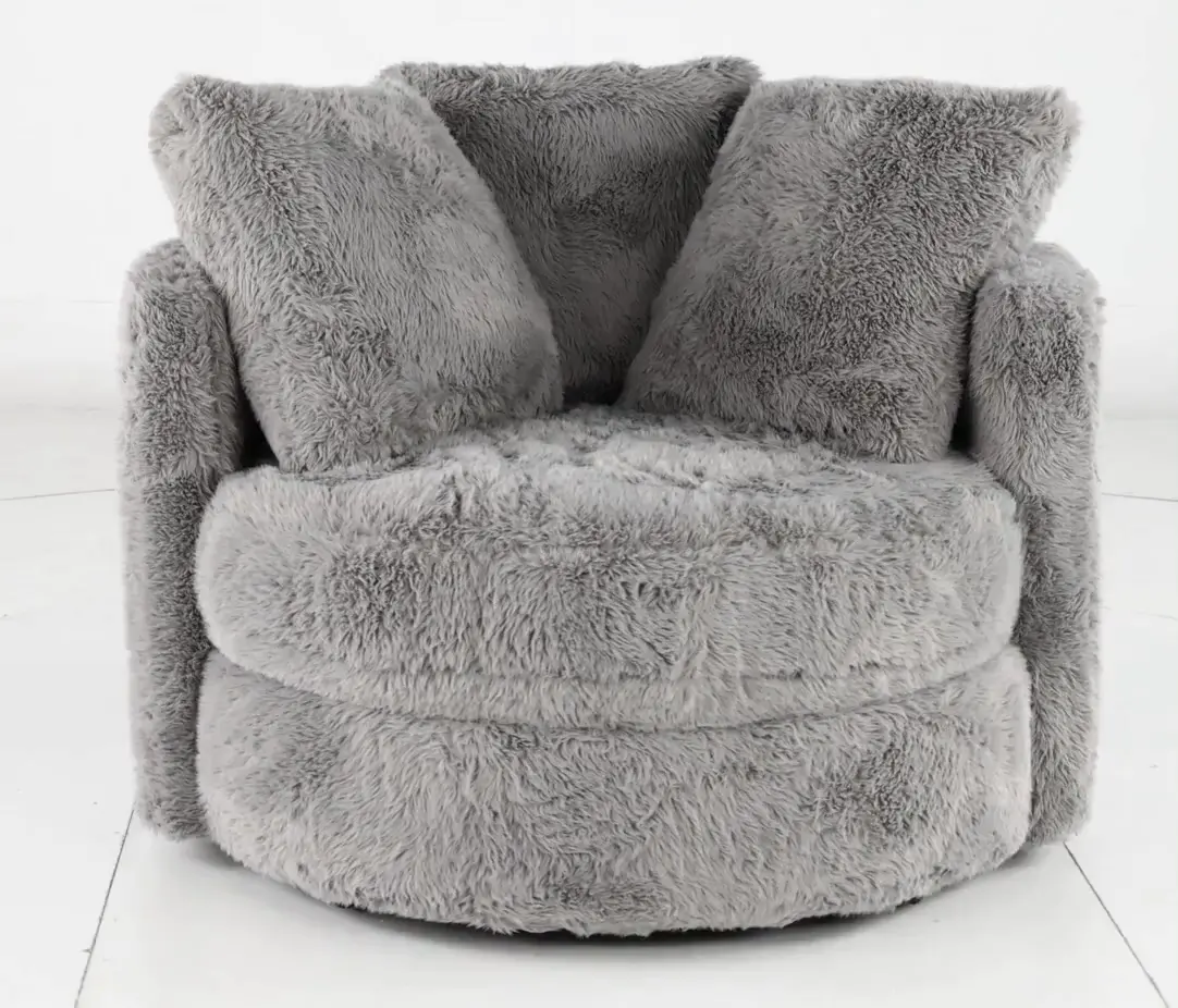 Rebecca Dove Fur Swivel Chair-5