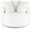 Rebecca Ivory Fur Swivel Chair