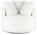 Rebecca Ivory Fur Swivel Chair