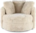 Rebecca Sand Fur Swivel Chair