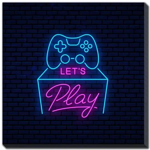 Neon Gaming 3 Blue and Purple Canvas-1