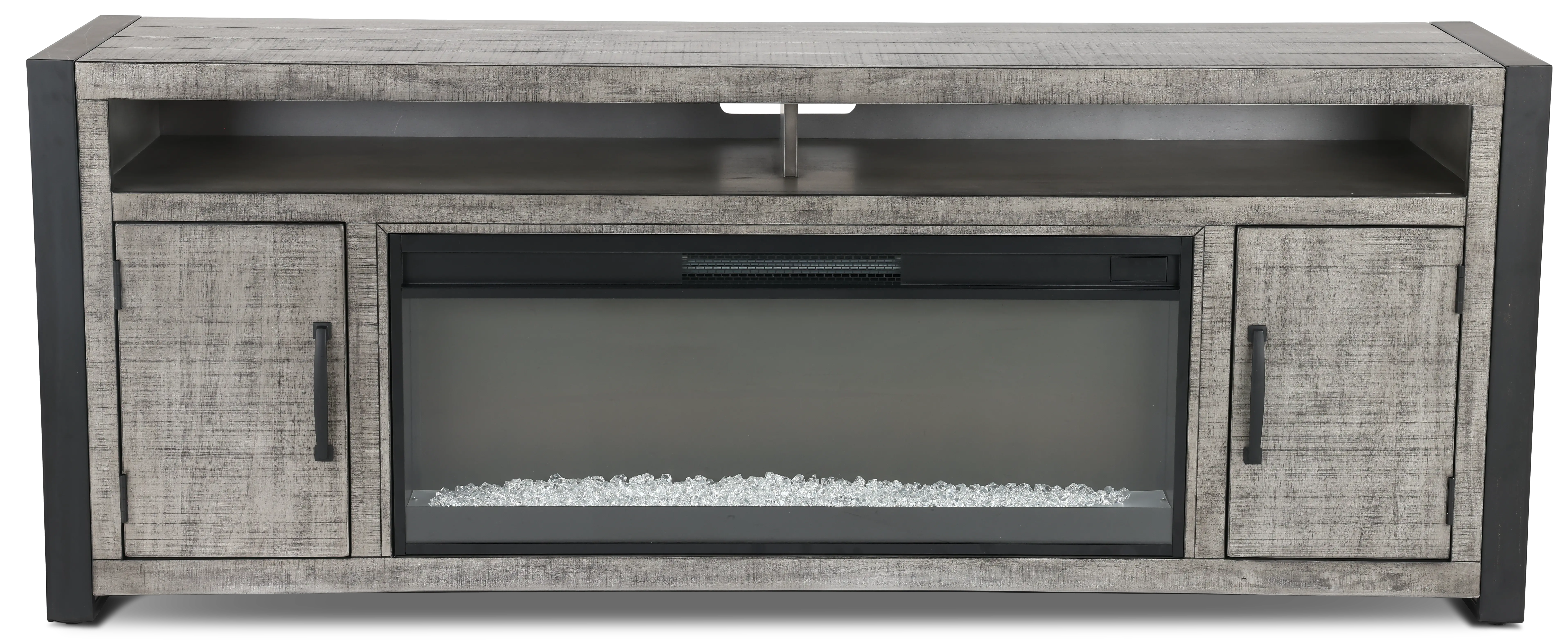 Ferrand Gray 78 Crystal Fireplace TV Stand-1