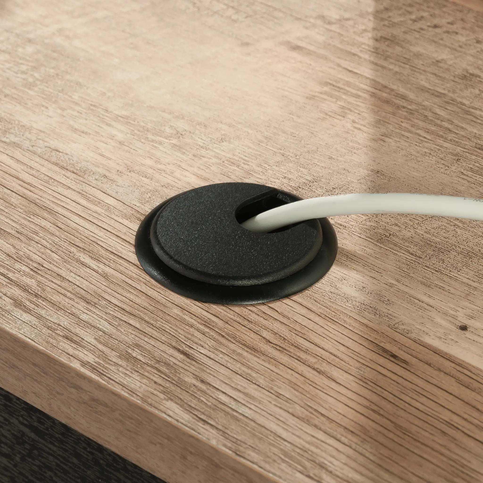 Raven Black and Tan L-Shaped Desk-12