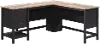 Raven Black and Tan L-Shaped Desk