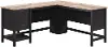 Raven Black and Tan L-Shaped Desk