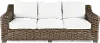 Carter Brown and Beige Wicker Patio Sofa