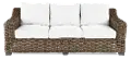 Carter Brown and Beige Wicker Patio Sofa