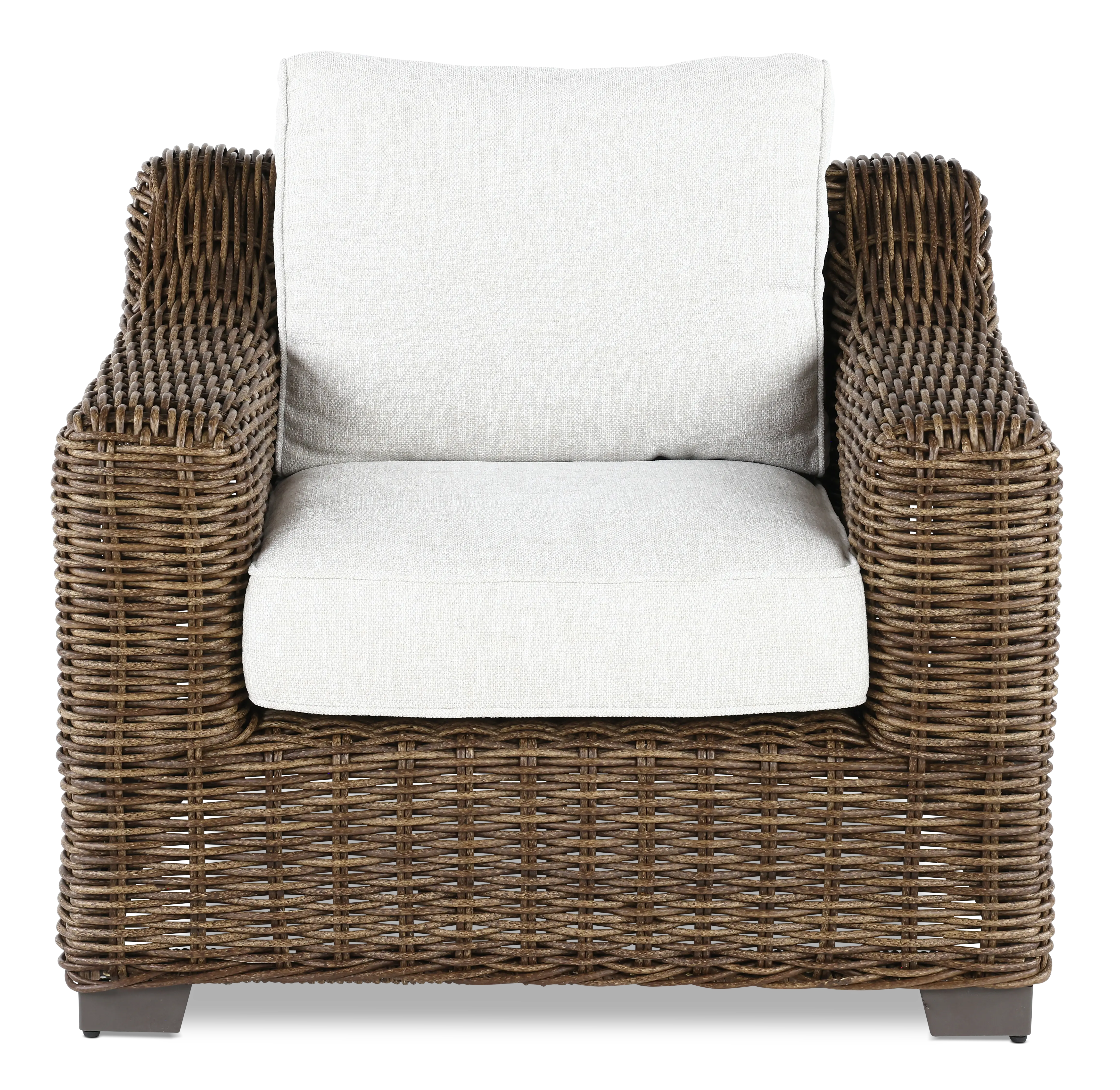 Carter Brown and Beige Wicker Patio Lounge Chair-1