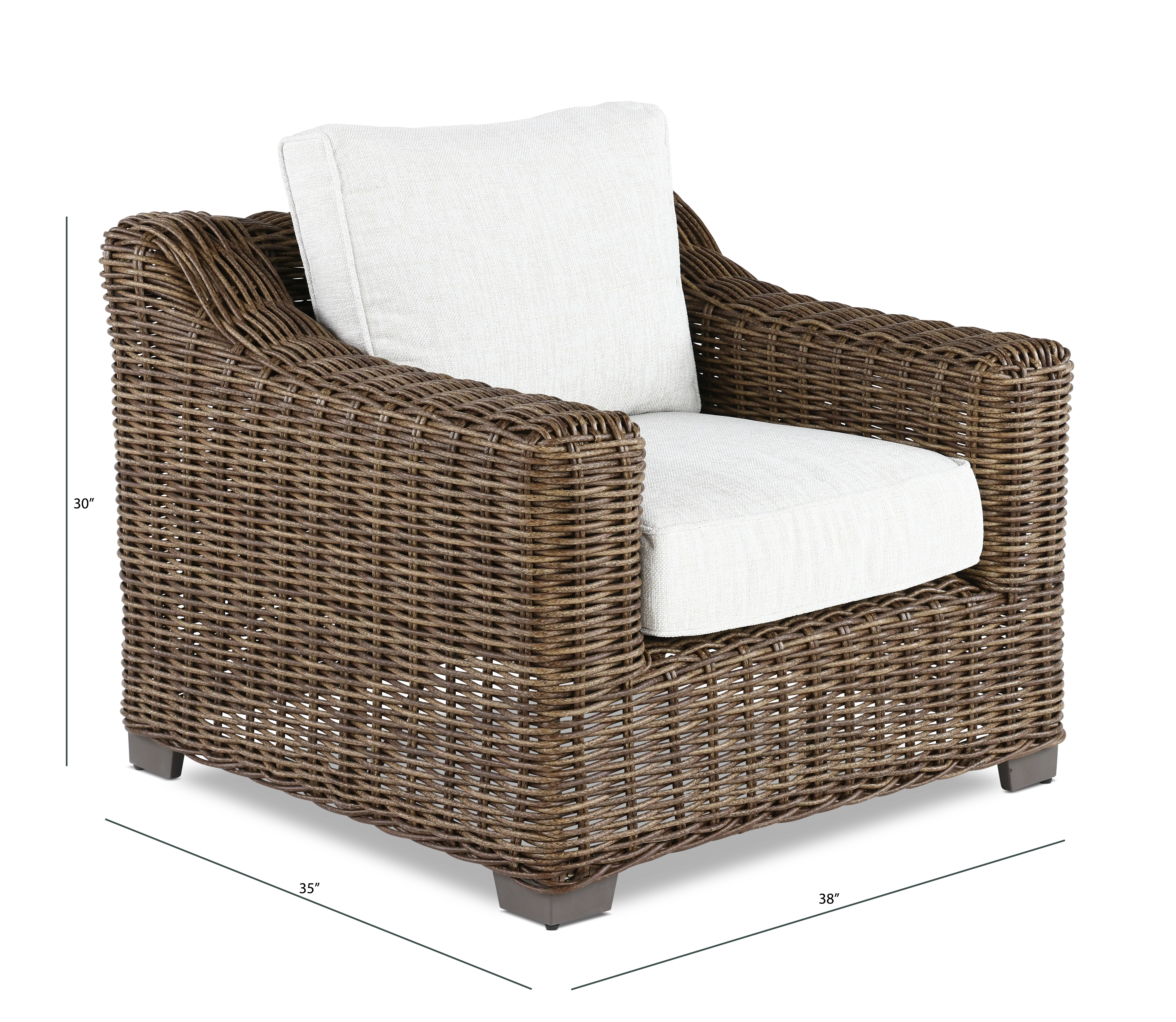 Carter Brown and Beige Wicker Patio Lounge Chair-3