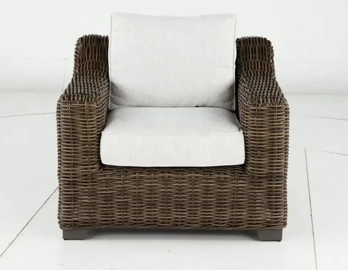 Carter Brown and Beige Wicker Patio Lounge Chair-5