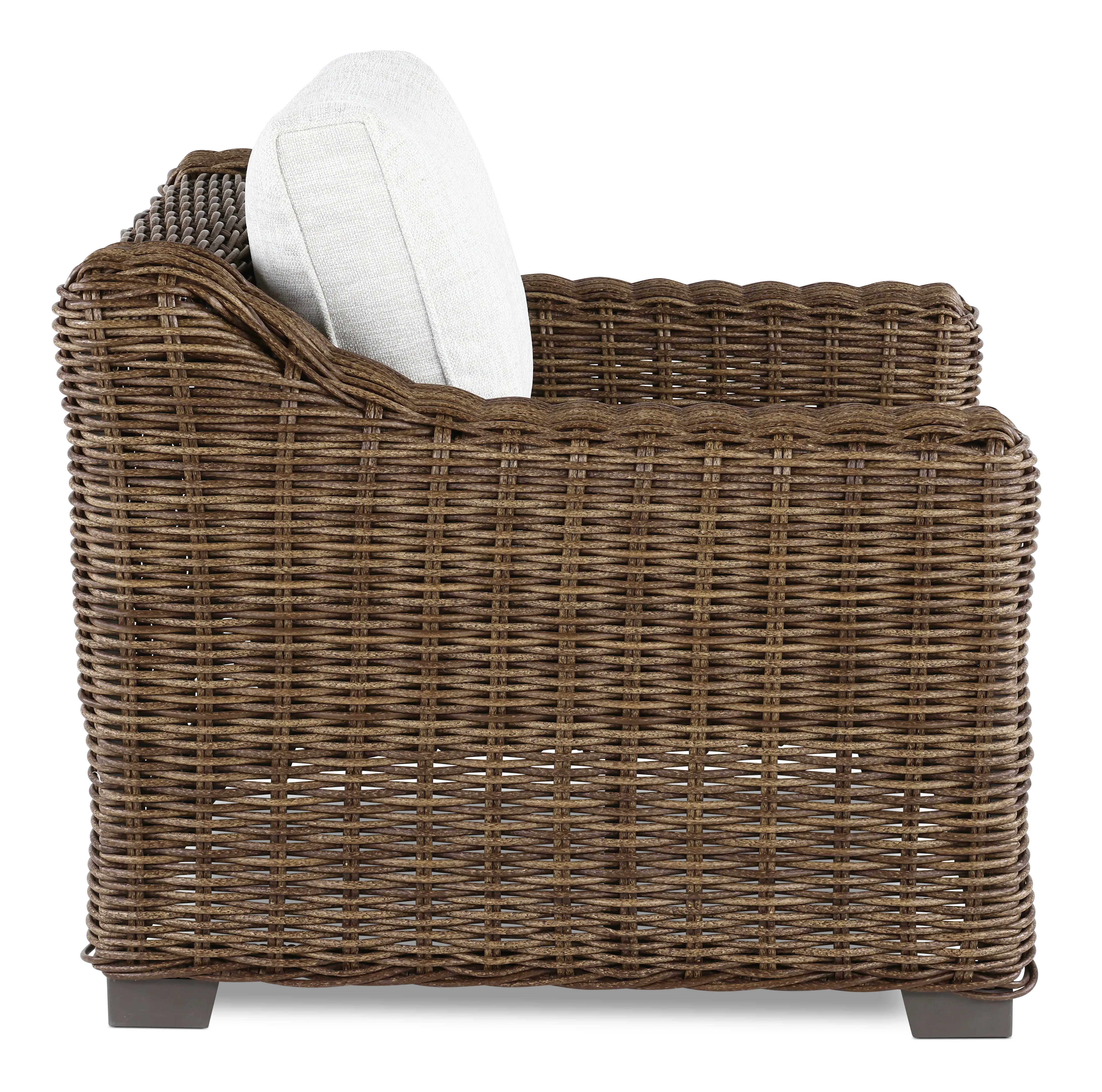 Carter Brown and Beige Wicker Patio Lounge Chair-6