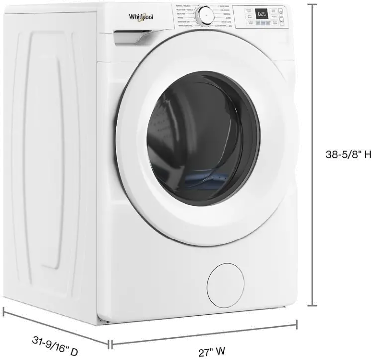 WFW4720RW Whirlpool 4.5 Cu Ft Front Load Washer - White-3