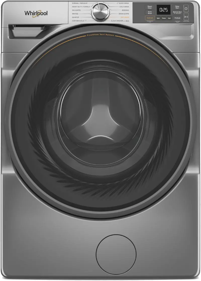 Whirlpool 4.5 Cu Ft Smart Front Load Washer with FreshFlowâ„¢ Vent System - Radiant Silver