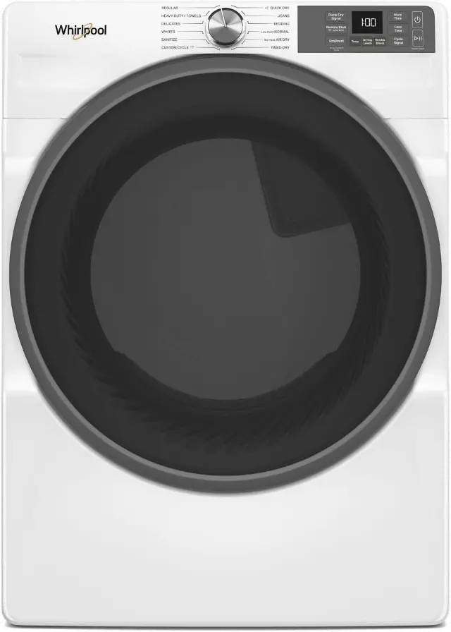 WGD5720RW Whirlpool 7.4 Cu Ft Smart Gas Dryer - White-1