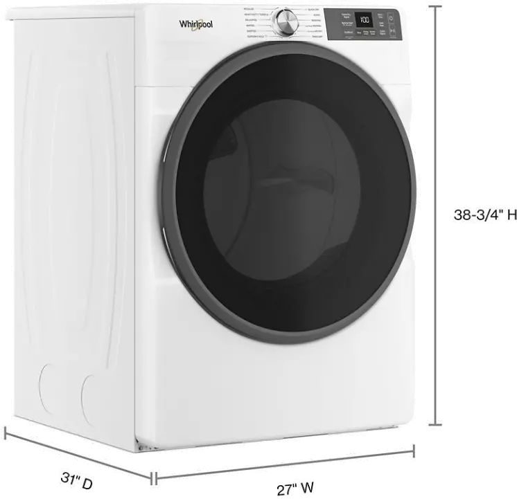 WGD5720RW Whirlpool 7.4 Cu Ft Smart Gas Dryer - White-3