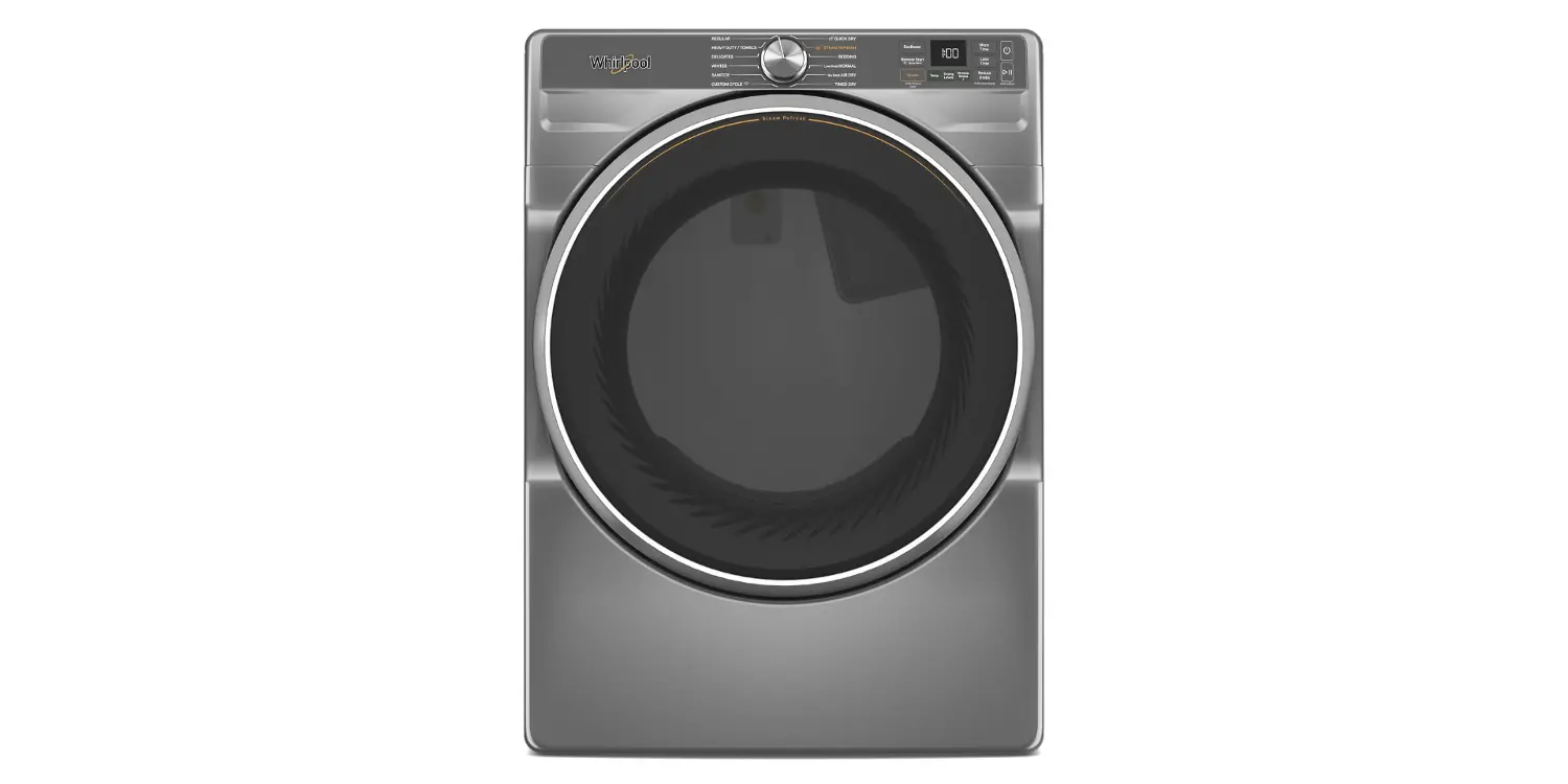 WGD6720RR Whirlpool 7.4 Cu Ft Smart Gas Dryer with Steam - Radiant Silver-1