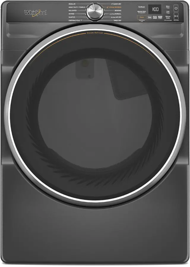 WGD6720RU Whirlpool 7.4 Cu Ft Smart Gas Dryer with Steam - Volcano Black-1