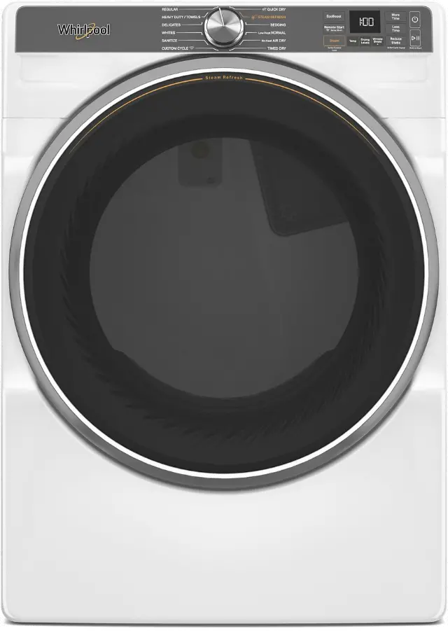 WGD6720RW Whirlpool 7.4 Cu Ft Smart Gas Dryer with Steam - White-1