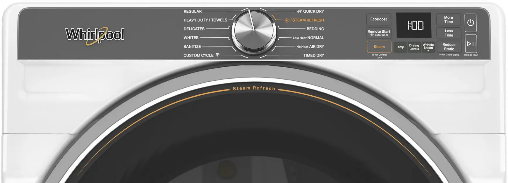 WGD6720RW Whirlpool 7.4 Cu Ft Smart Gas Dryer with Steam - White-4