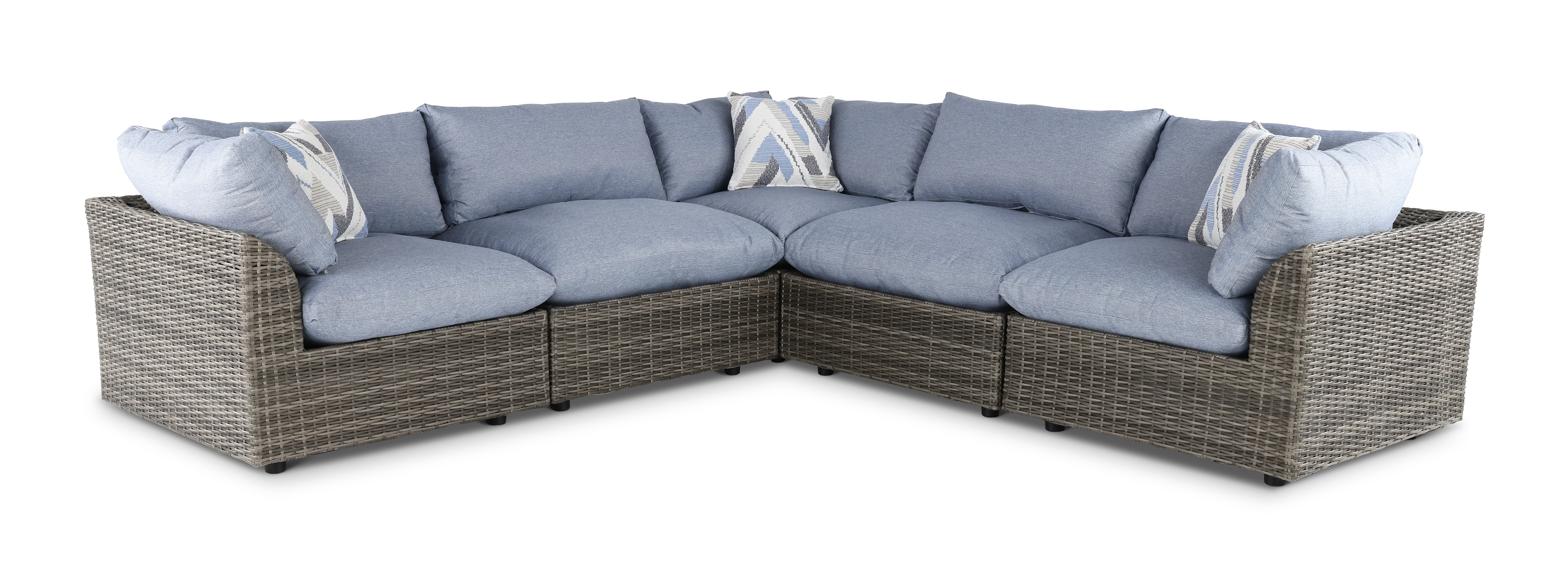 Cirrus Blue and Brown 5-Piece Patio Set-1