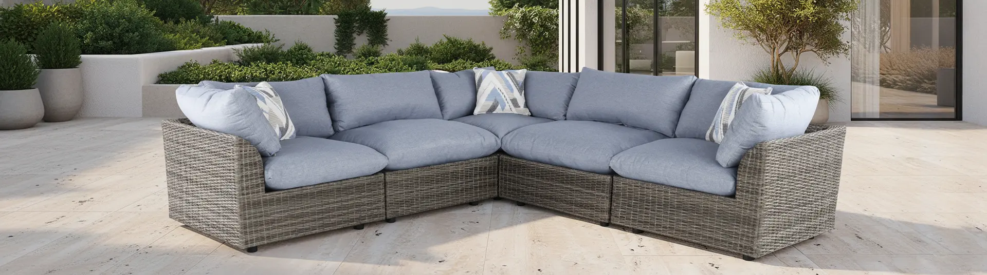 Cirrus Blue and Brown 5-Piece Patio Set-2