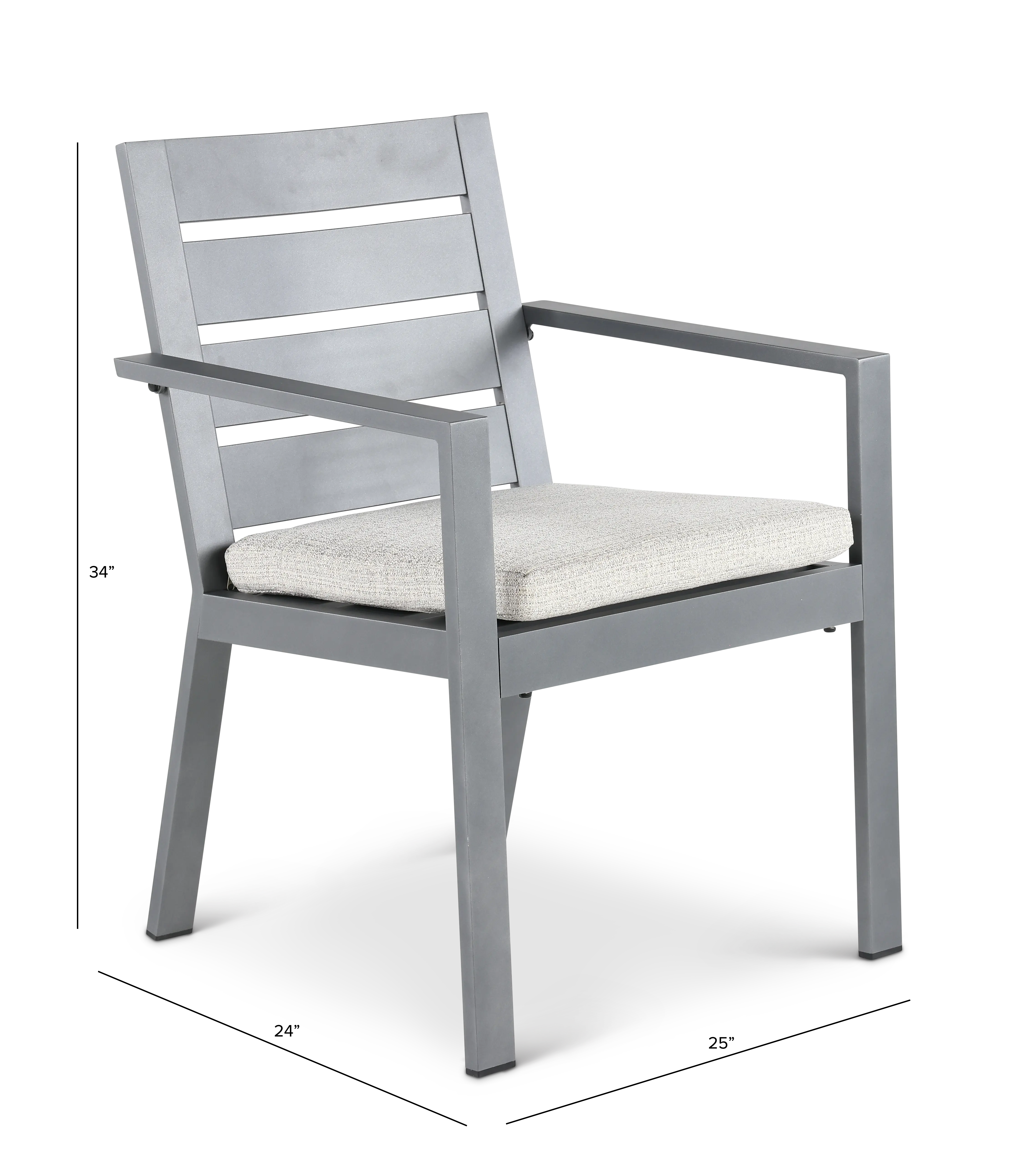Gibraltar Gray and Beige Patio Dining Chair-3