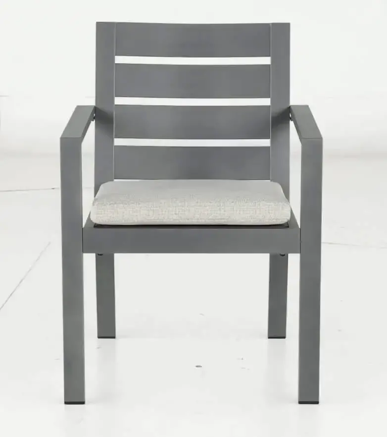 Gibraltar Gray and Beige Patio Dining Chair-5