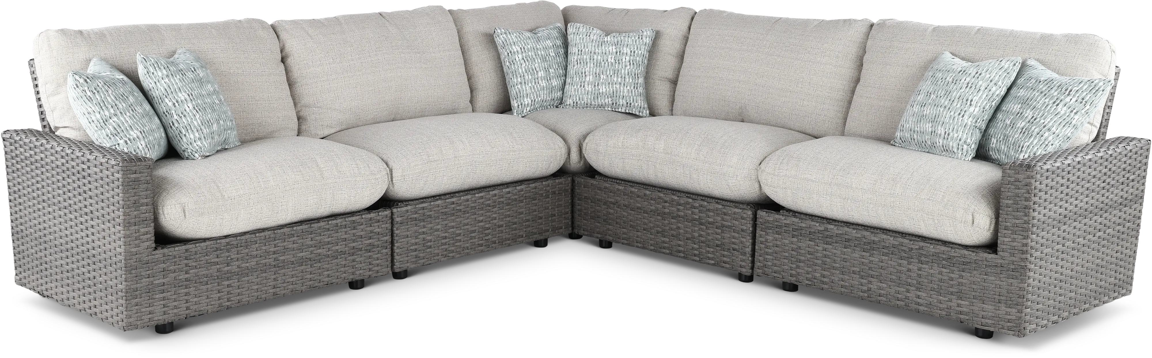 St. Thomas Brown and Beige 5-Piece Patio Sectional-1