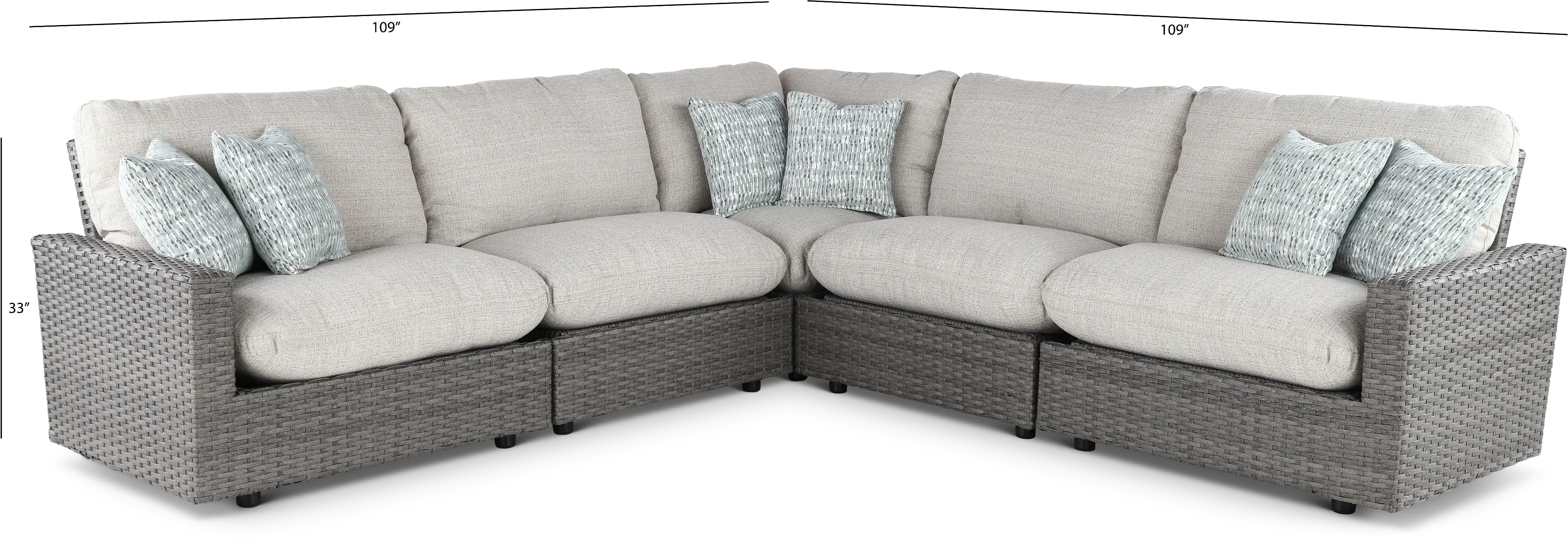 St. Thomas Brown and Beige 5-Piece Patio Sectional-3