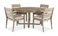 Palm Beach 5 Piece Natural and Beige Patio Dining Set