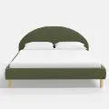 2473BEDNATDRVLVOLV Armour Olive Velvet Platform King Bed