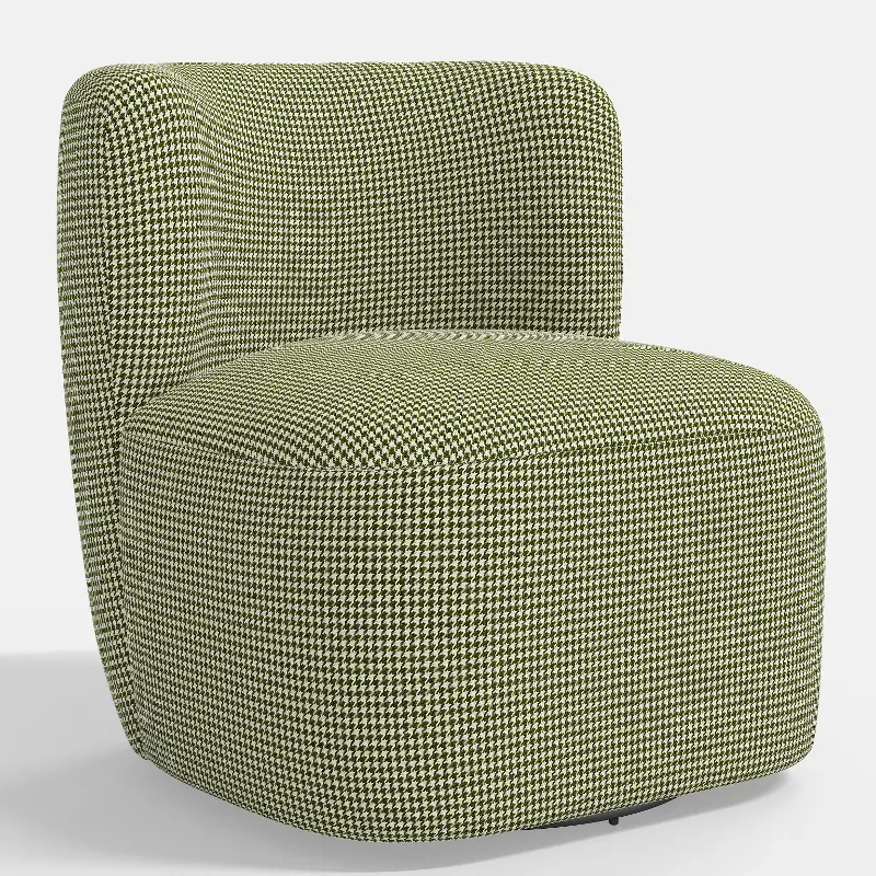 Neko Houndstooth Avocado Swivel Chair