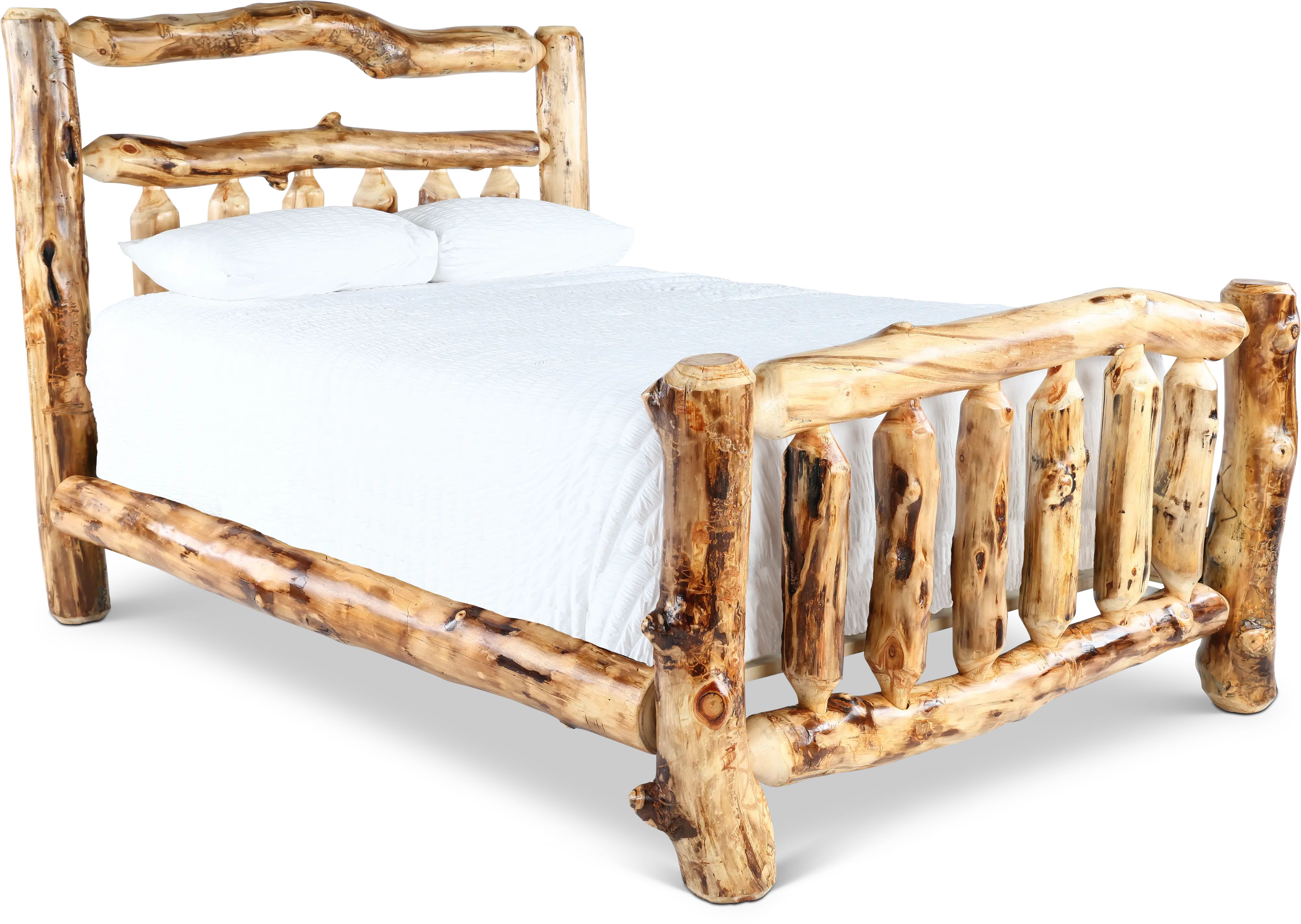 Aspen Natural Log King Bed-1