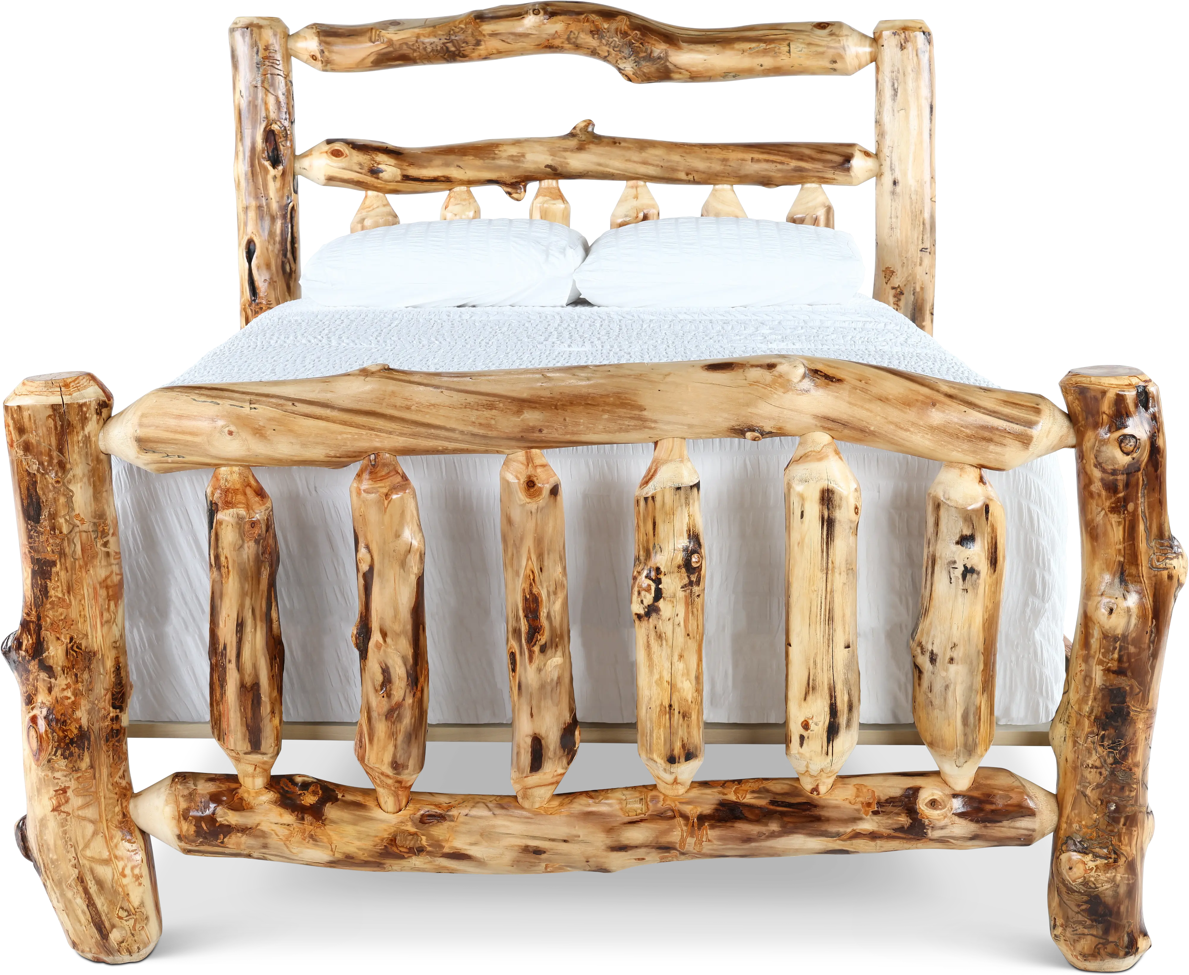 Aspen Natural Log King Bed-4