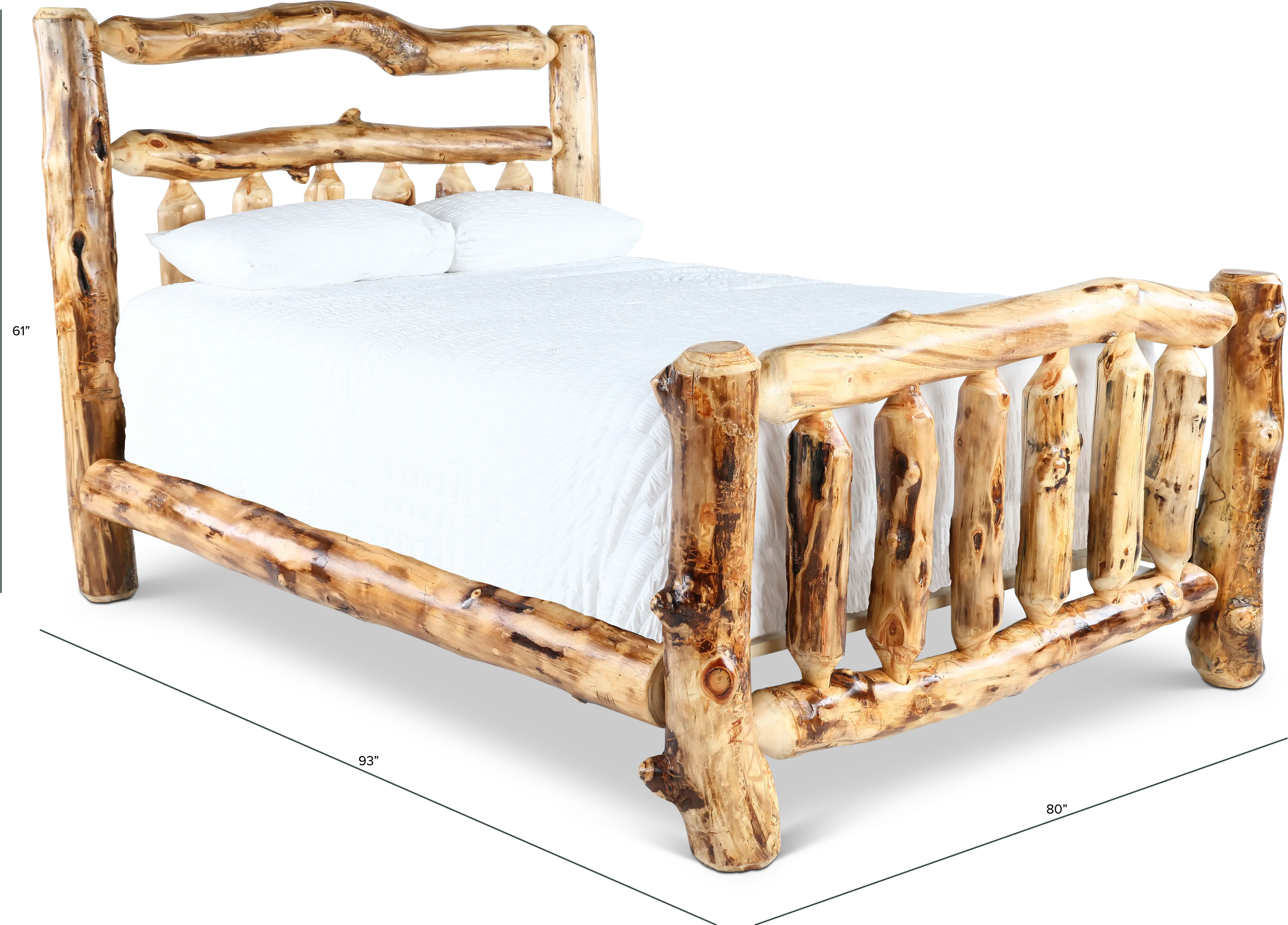 Aspen Natural Log King Bed-3