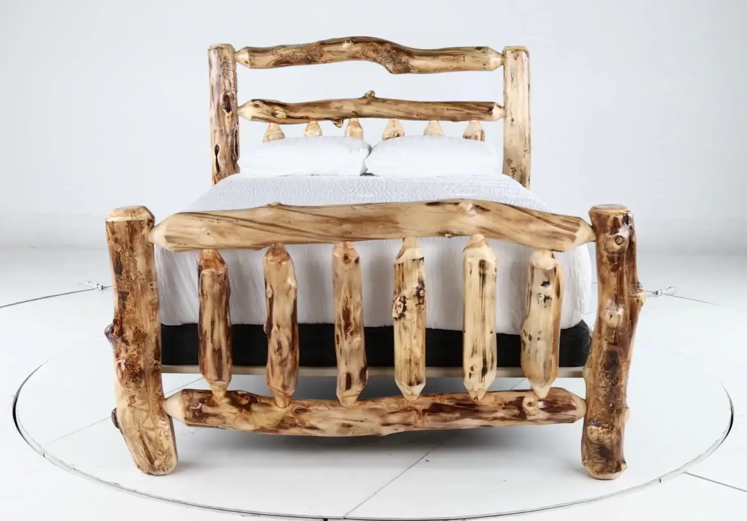 Aspen Natural Log King Bed-5