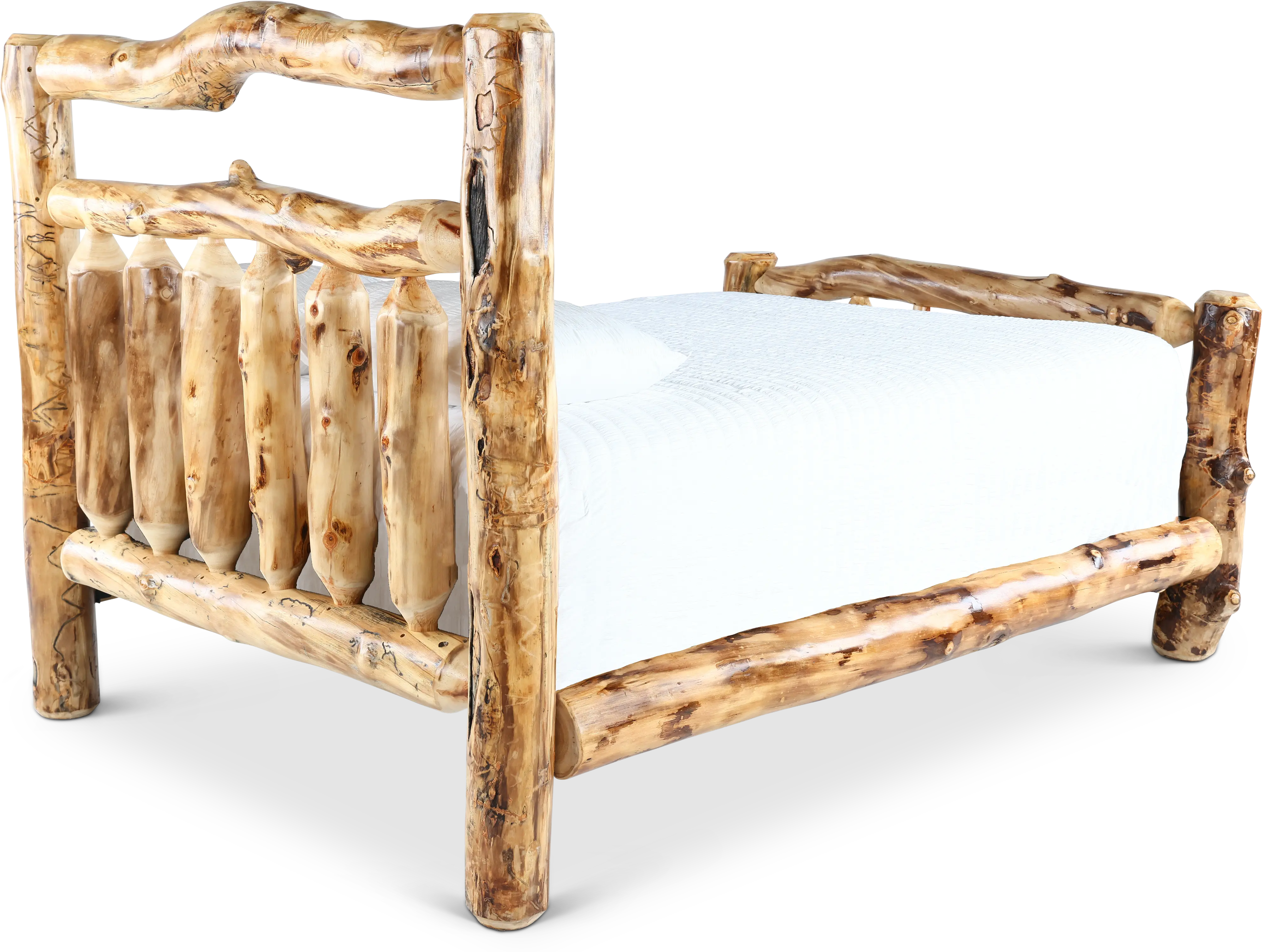 Aspen Natural Log Queen Bed-7