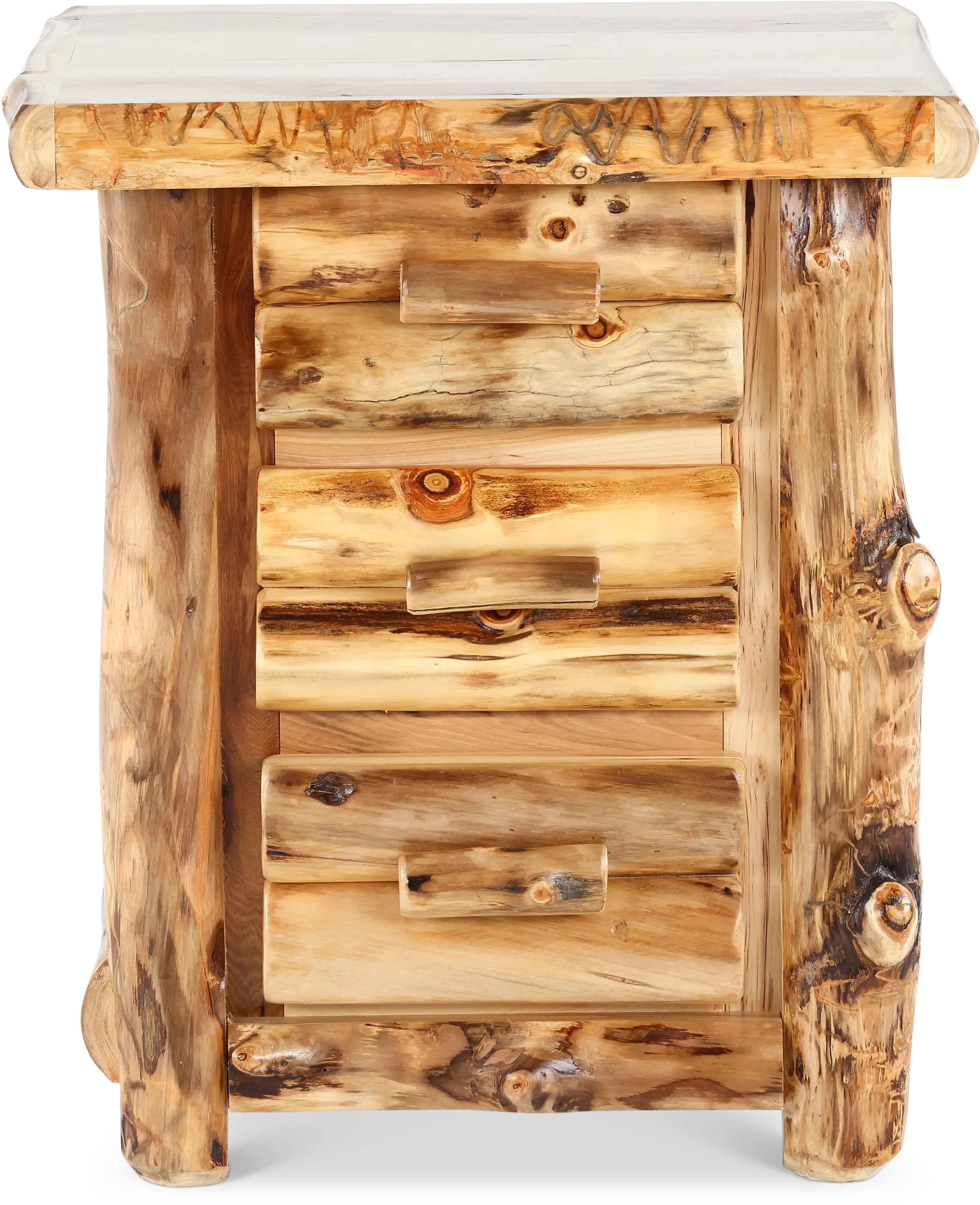 Aspen Natural Log Nightstand-1