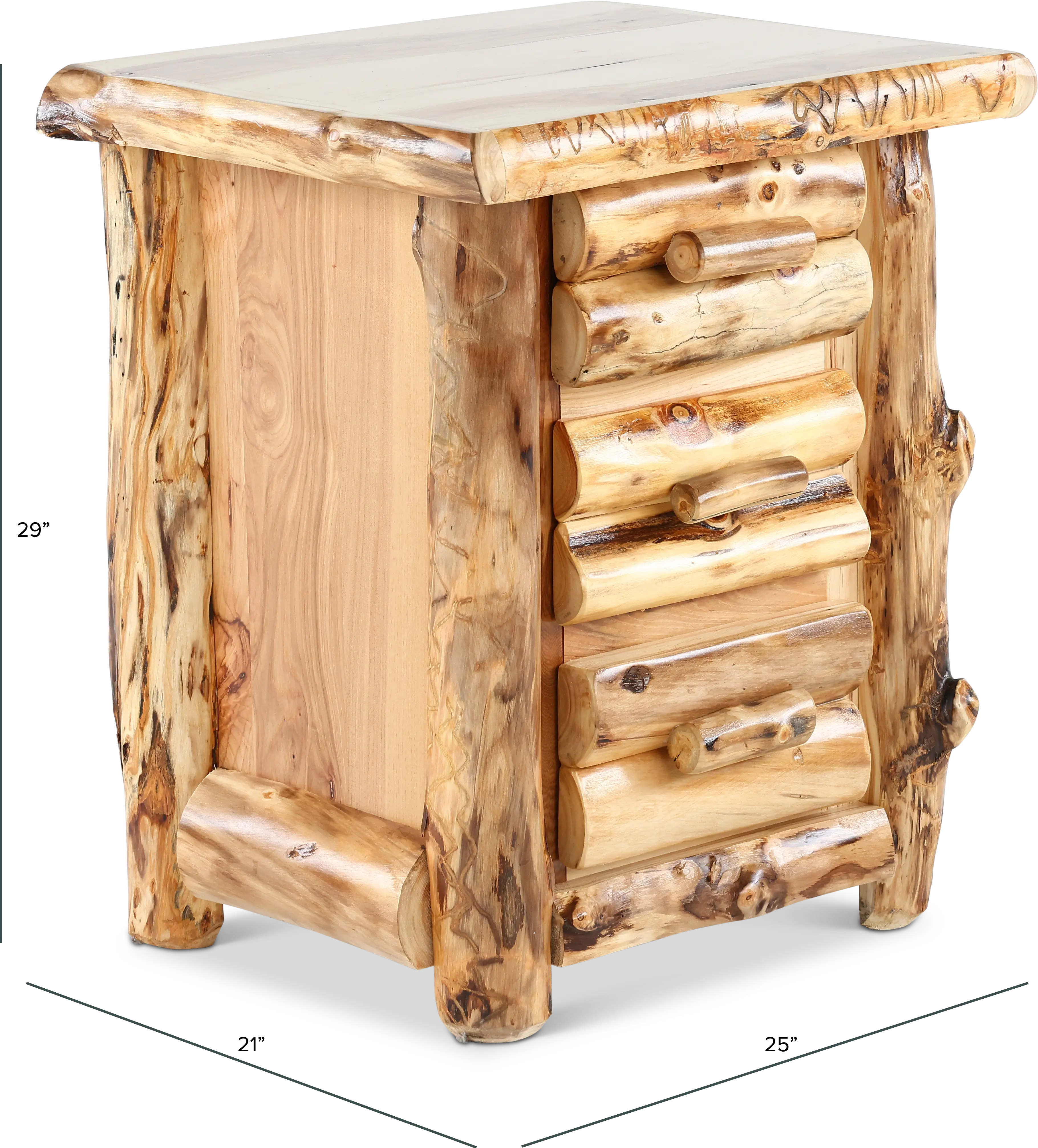 Aspen Natural Log Nightstand-3