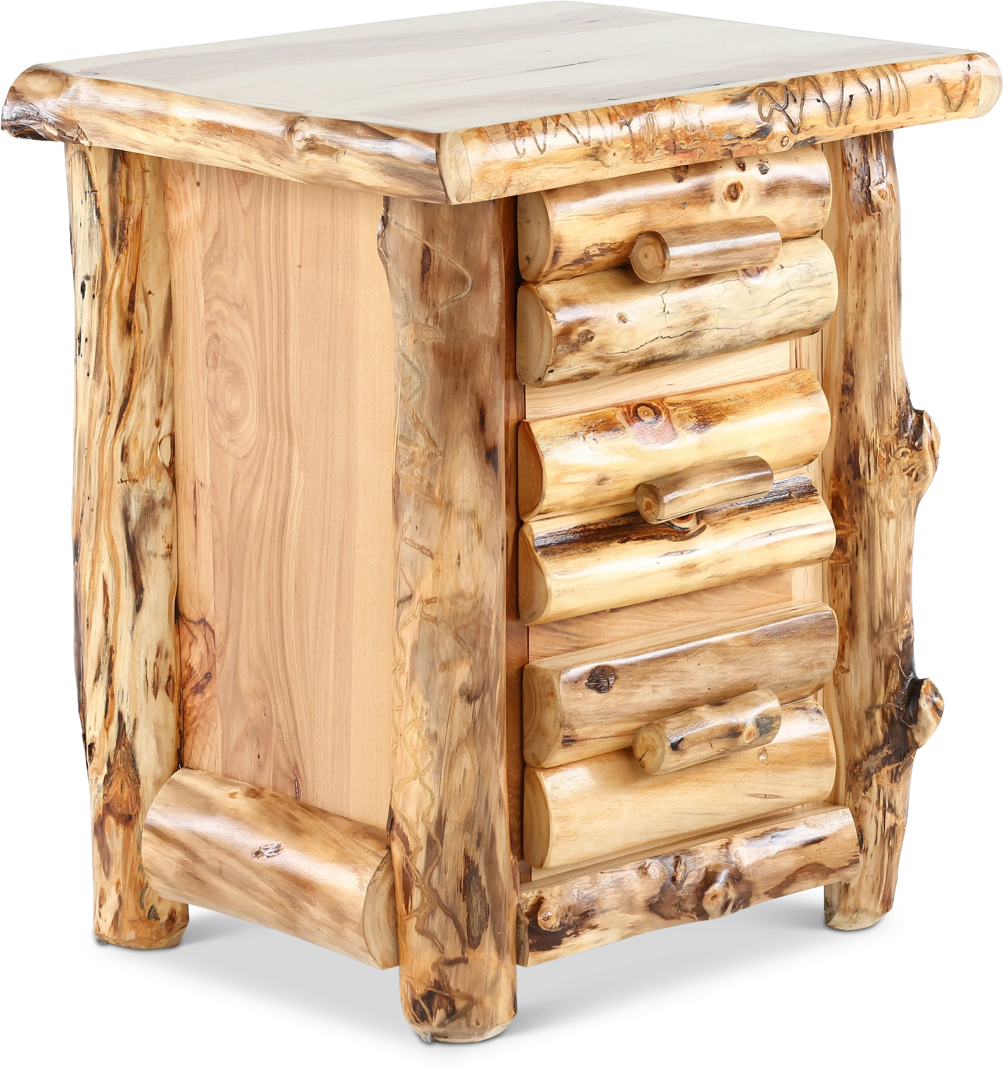 Aspen Natural Log Nightstand-4