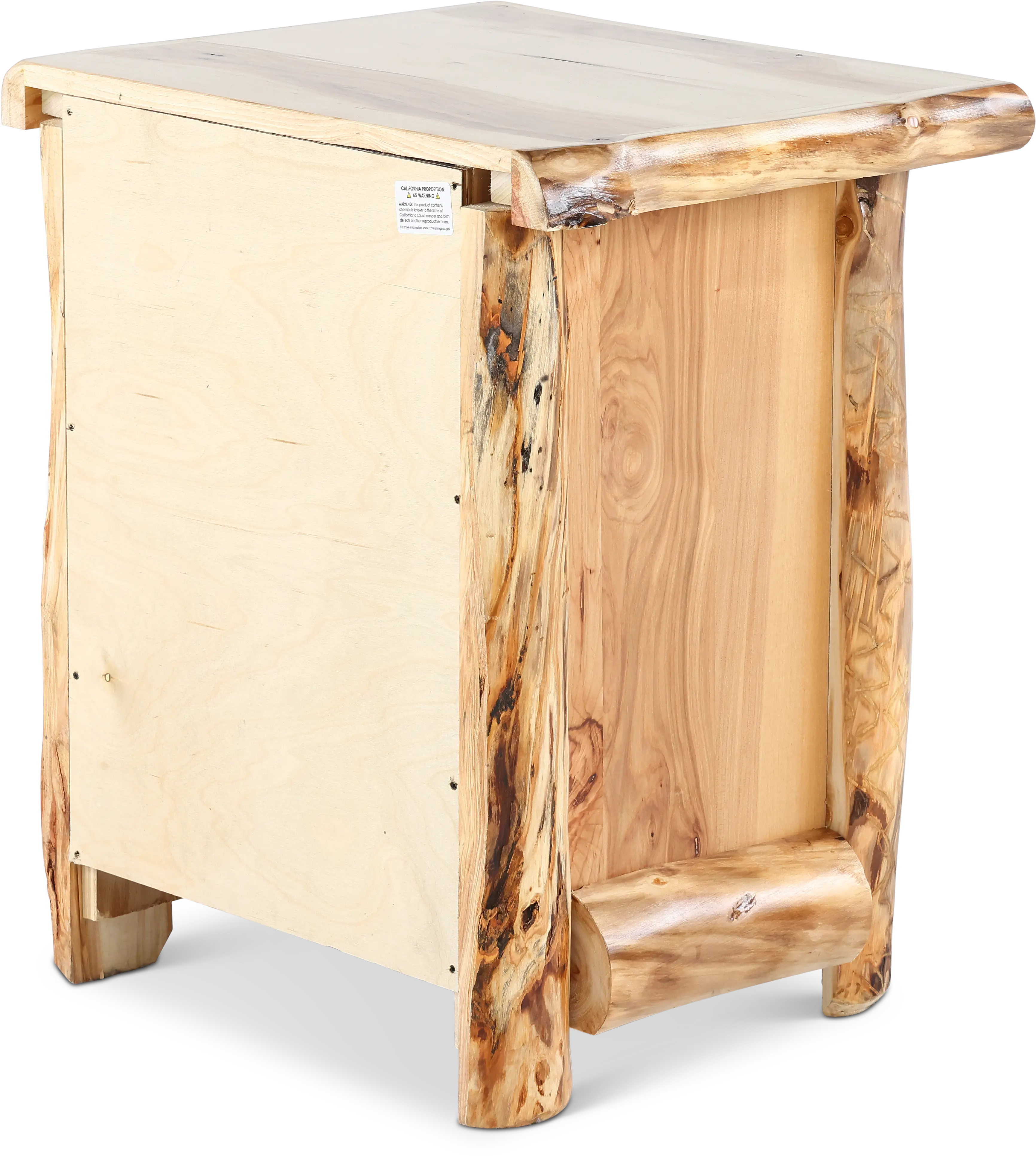 Aspen Natural Log Nightstand-6