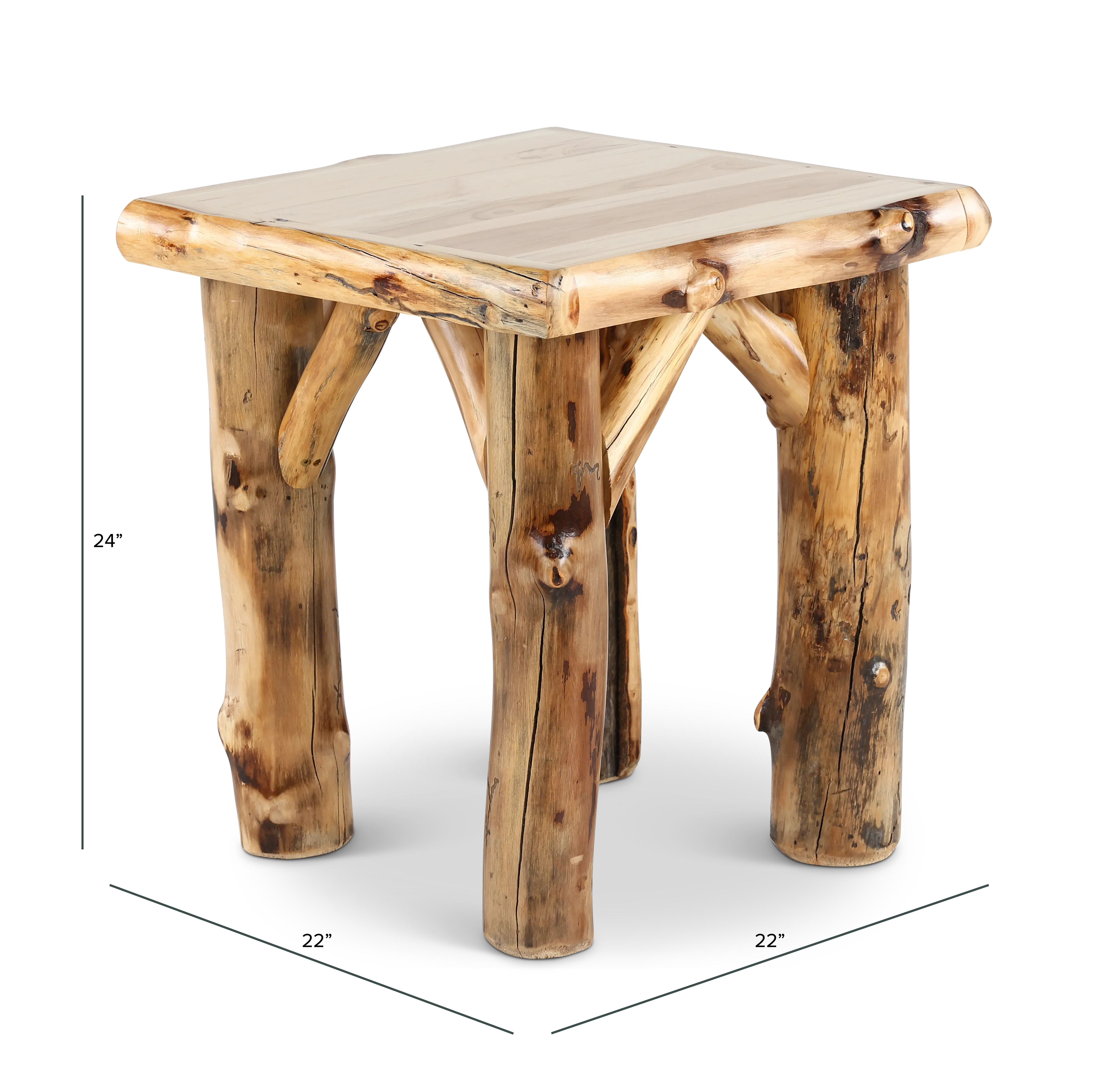 Aspen Natural Log End Table-3