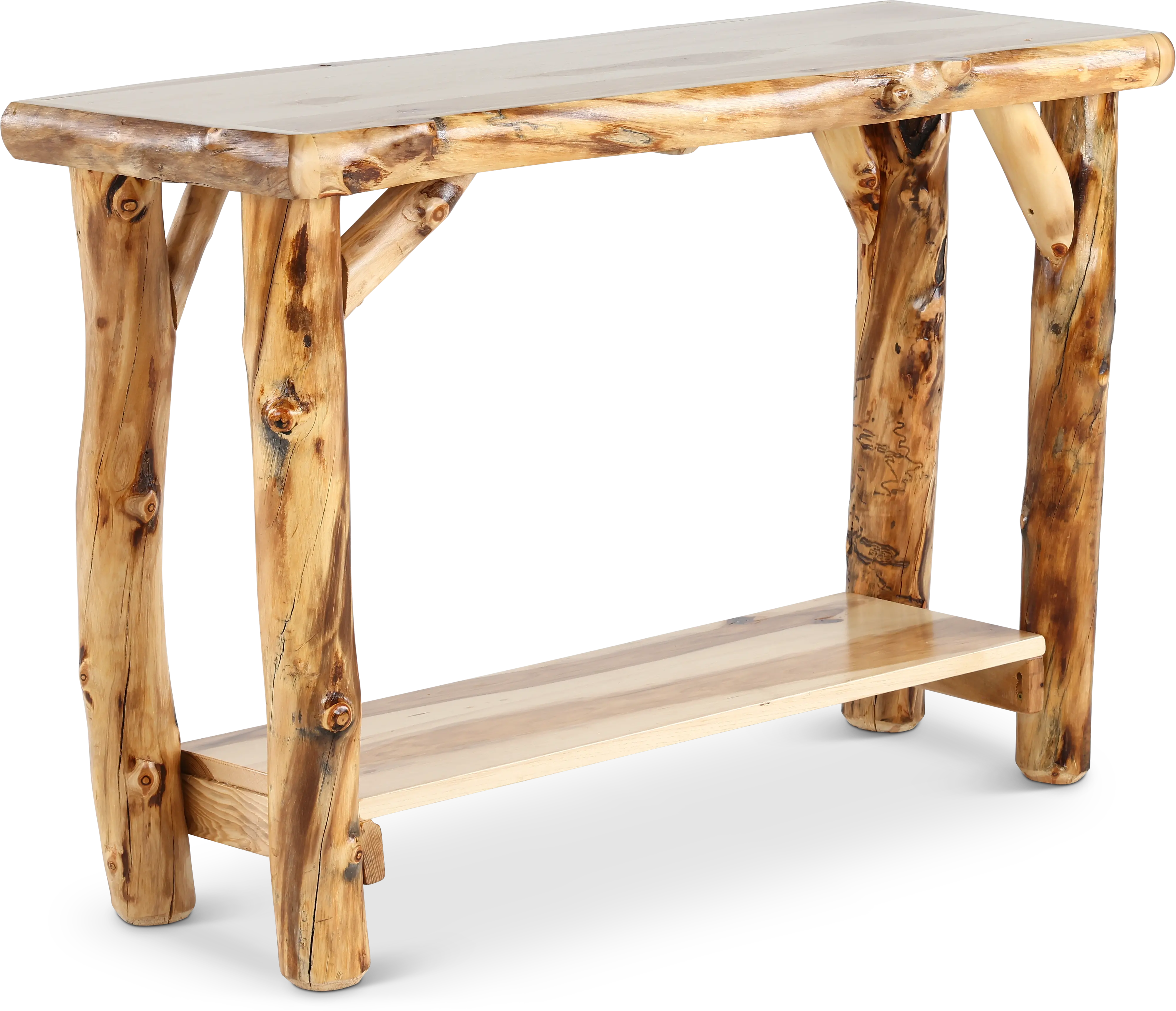 Aspen Natural Log Sofa Table-1