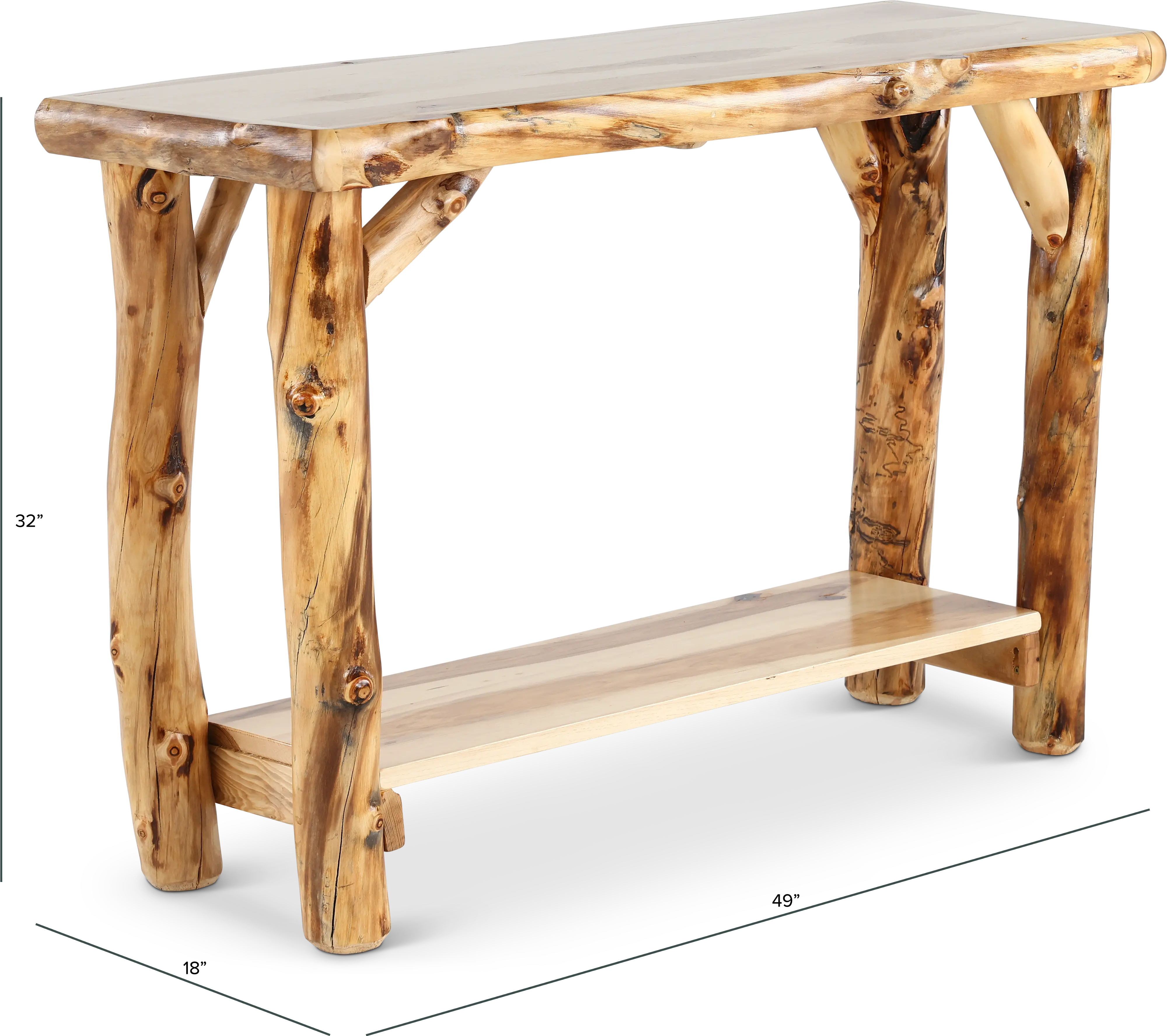 Aspen Natural Log Sofa Table-3