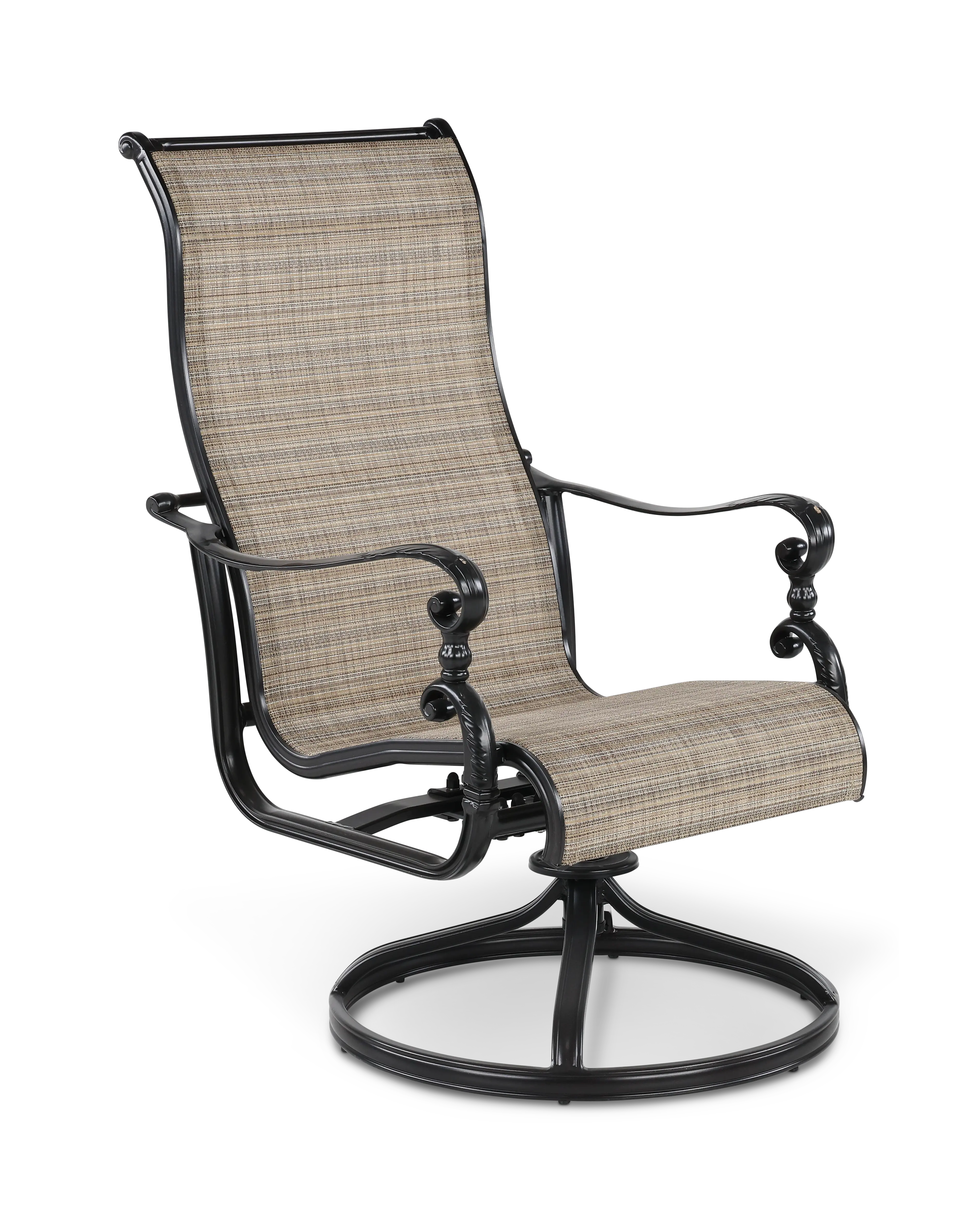 Montreal Brown Sling Swivel Patio Chair-1